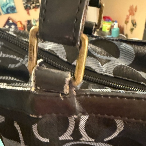 Coach Black and Brown Signature Patchwork Tote - Picture 12 of 13